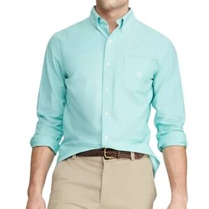 Chaps Stretch Oxford, Long Sleeve, Light Green, Size XXL